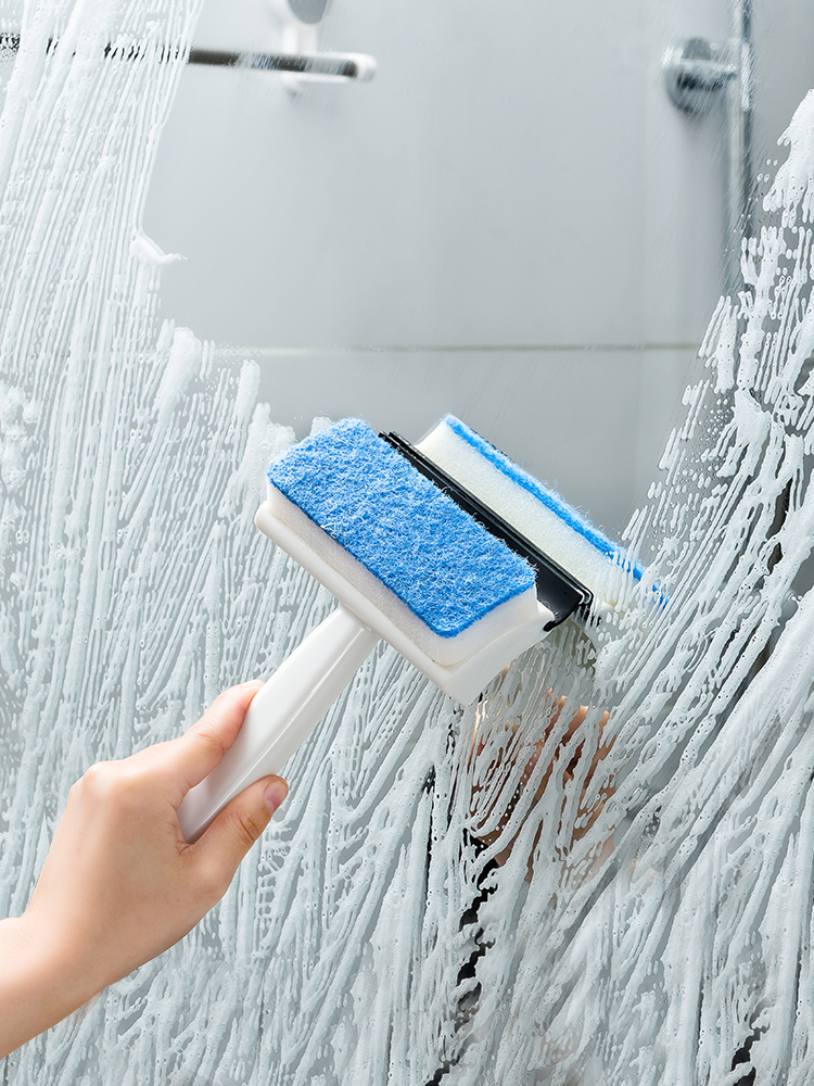 日本家用镜子清洁刷子卫生间浴室墙面瓷砖刮水器玻璃窗户清洗神器